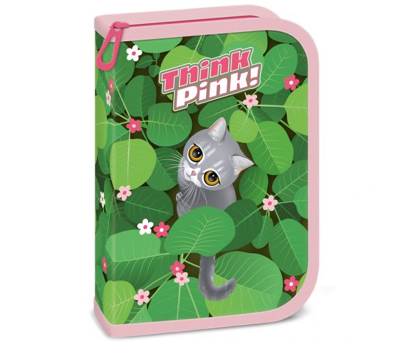 Ars Una: Think Pink pernica na preklop s mačkom, napunjena, 12,8x19,3x3,6 cm