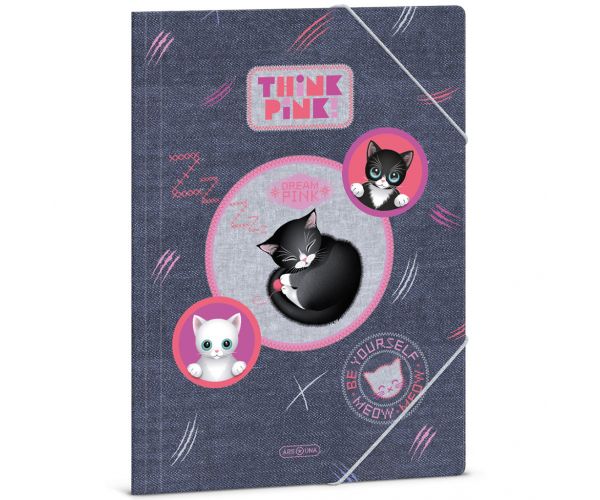 Ars Una: Think Pink cuki cicás gumis dosszié A/4-es méret