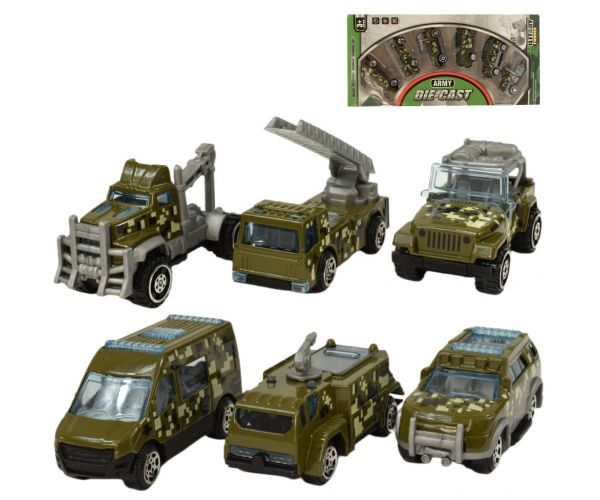 Army Die-Cast: Set od 6 vojnih malih automobila