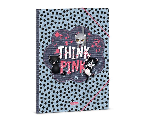 Ars Una: Think Pink gumena mapa s uzorkom mačke A/4