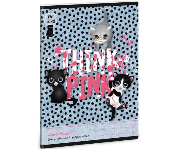 Ars Una: Think Pink slatka mačkica bilježnica 38 stranica A/5