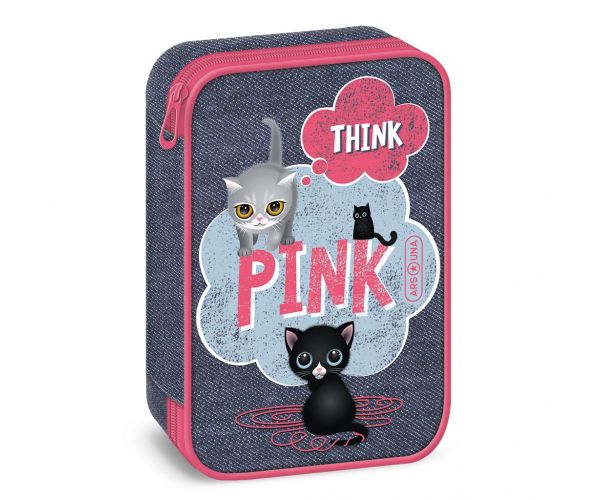 Ars Una: Think Pink višeslojna sklopiva pernica za olovke 15,5x22,5x4,5 cm