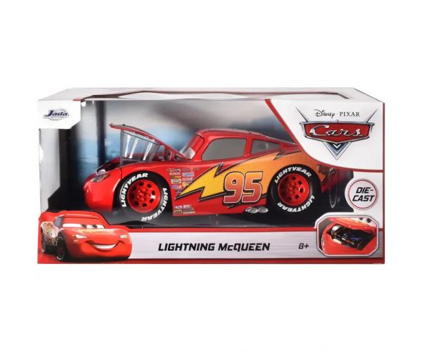 Verdák: Villám McQeen fém autó nyitható motorháztetővel 1/24 méretarányban - Simba Toys
