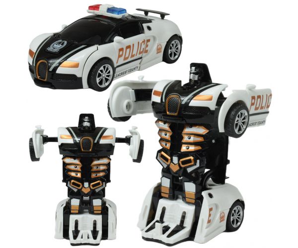 Automobilski model: Transformabilni robot s kotačima Bugatti Veyron policijski automobil u različitim verzijama 13cm 1kom