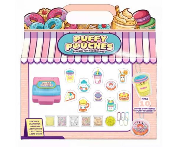 Puffy Pouches: Pufi charm dizajn set - kafić