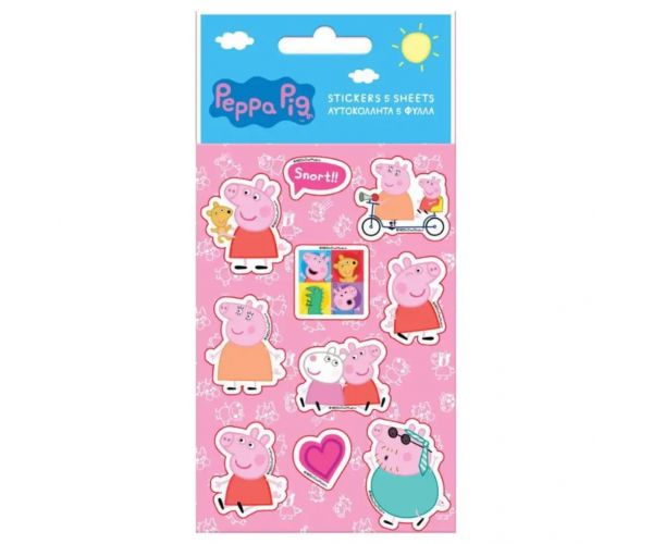Set samoljepljivih naljepnica Peppa Pig 8x12cm 5 kom