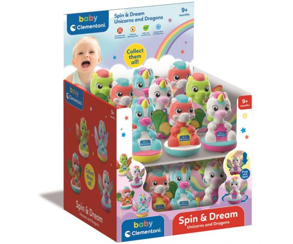Baby Spin & Dream unikornis és sárkány babajáték 1db - Clementoni