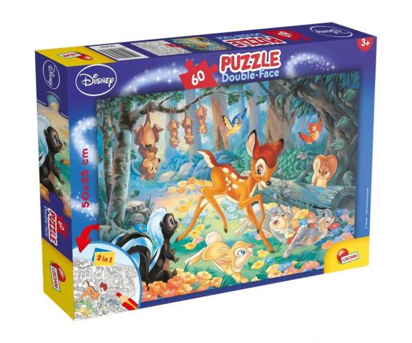 Bambi 2 az 1-ben 60db-os puzzle és színező 50x35cm - Lisciani