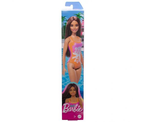 Barbie Beach baba színes, virágos mintás fürdőruhában - Mattel