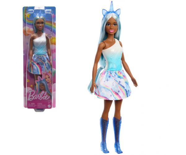 Barbie Dreamtopia: Unikornis baba kék szivárványos ruhában - Mattel