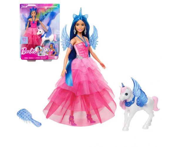 Barbie: Zafír pegazus hercegnő baba kiegészítőkkel - Mattel