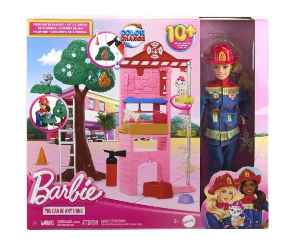 Barbie: Tűzoltó állomás játékszett - Mattel
