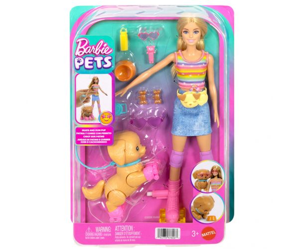 Barbie Kutyasétáltó Görkoris Szett - Szőke Baba - Mattel
