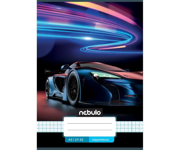 Nebulo: Neon auto s uzorkom kockica bilježnica A/5 27-32