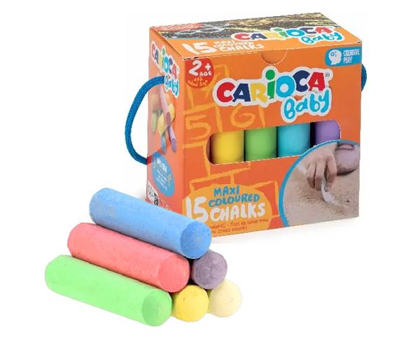 Baby Maxi 15-dijelni set kreda za asfalt u boji - Carioca