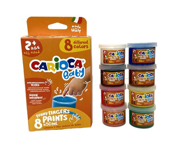 Baby set za bojanje prsti sa više boja 8x50ml - Carioca