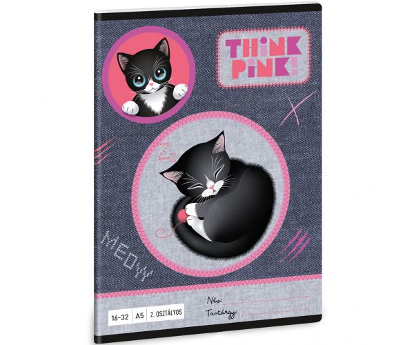 Ars Una: Think Pink bilježnica s linijama za 2. razred A/5 16-32