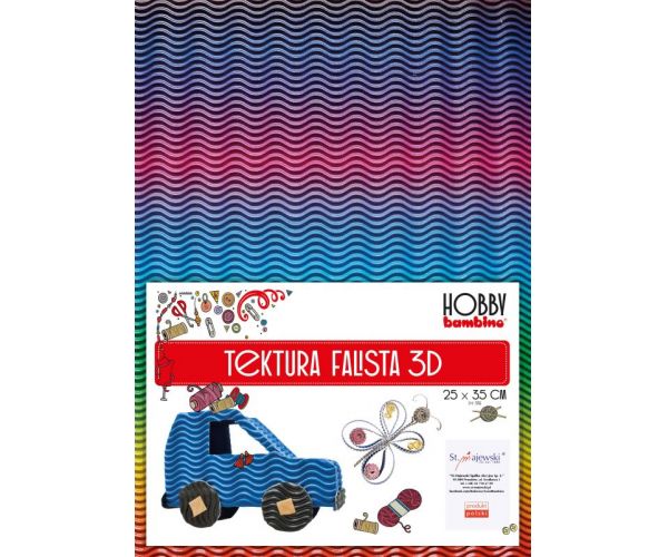 Bambino: 3D valoviti ukrasni karton u duginim bojama B4 25x35cm