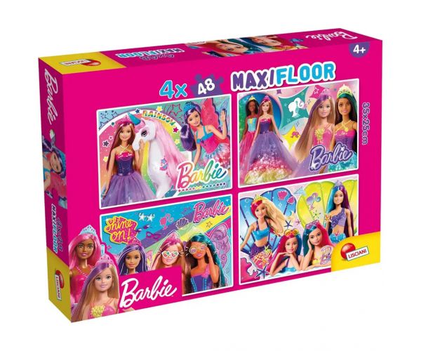 Barbie mágikus világa 4x48db-os maxi padló puzzle 35x25cm - Lisciani
