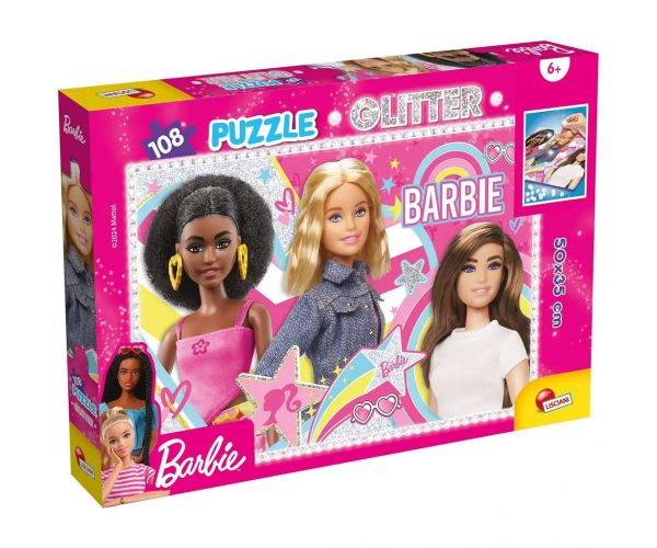 Barbie legjobb barátnők 108db-os glitter puzzle 50x35cm - Lisciani