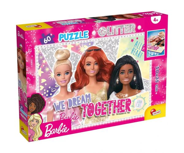 Barbie barátnők 60db-os glitter puzzle 50x35cm - Lisciani