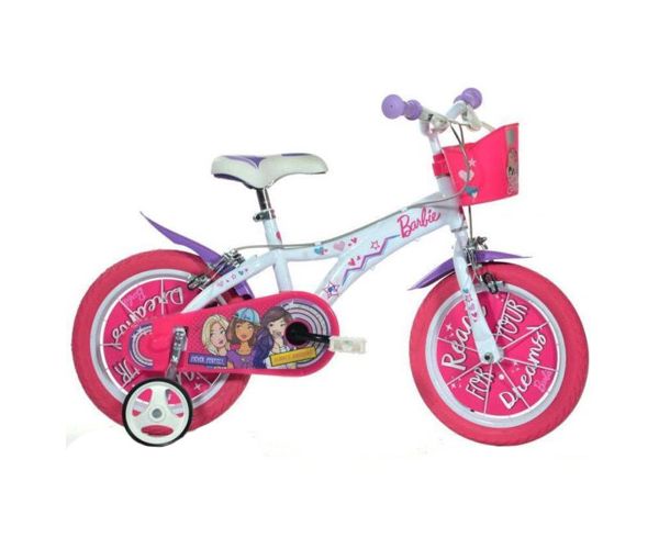 Barbie ružičasto-bijeli bicikl - veličina 14