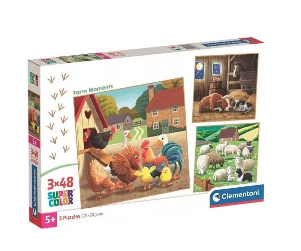 Farm trenuci 3x48 komada Super Color puzzle - Clementoni