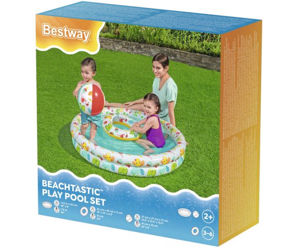 Bestway: Beachtastic napuhavajući dječji bazen 3 u 1 set Ø 122 x 20 cm