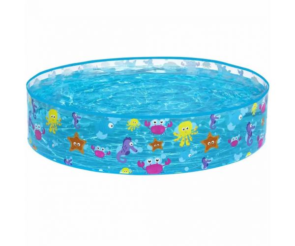 Bestway: Fill 'N Fun Sparkling Sea tengeri állatos merevfalú pancsolómedence, Ø 122 x 25 cm