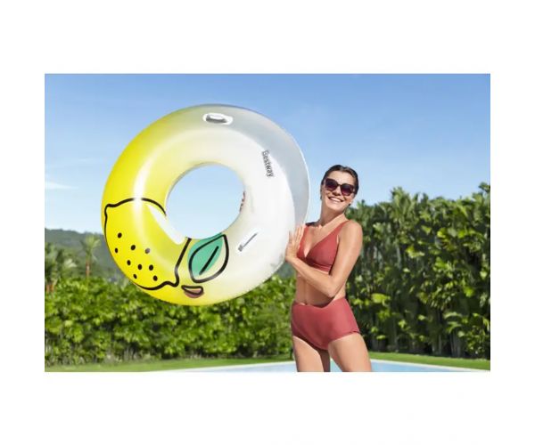 Bestway: Nafukavajući prsten za plivanje s uzorkom limuna i ručkama 114 cm