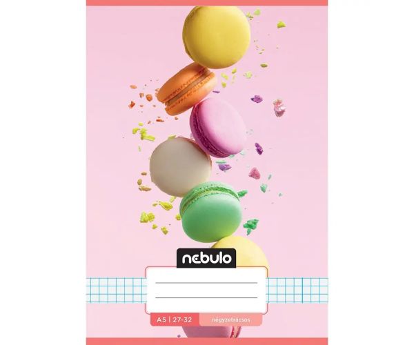 Nebulo: Bilježnica s uzorkom makarona, kvadratići, A/5, 27-32