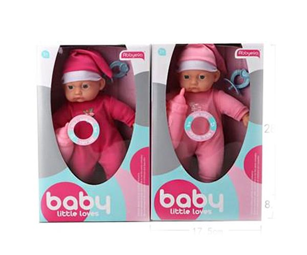 Beba u pidžami sa dudom i bočicom za bebe u dvije verzije