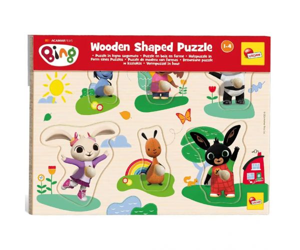 Bing és barátai 6db-os fa formaillesztő puzzle - Lisciani