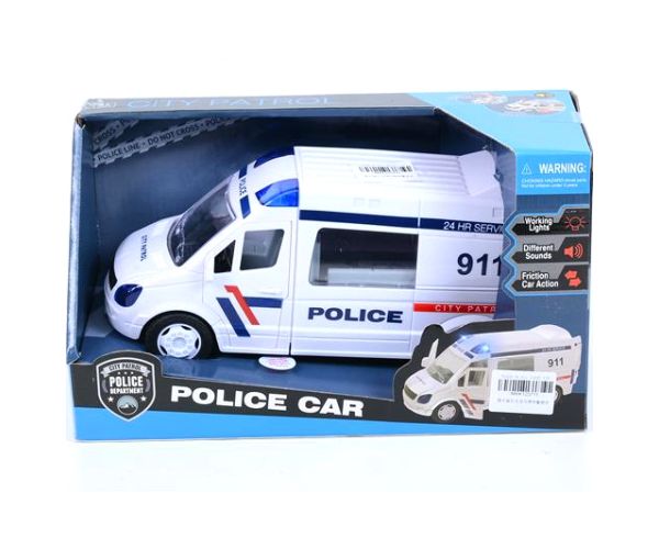 Bijeli policijski kombi sa zvukom i svijetlom