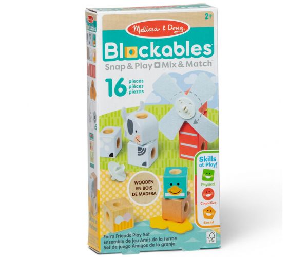 Blockables: Farm barátok fa építőjáték - Melissa & Doug