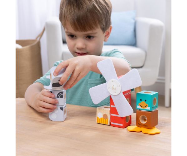 Blockables: Prijatelji s farme - drvena igračka za slaganje - Melissa & Doug