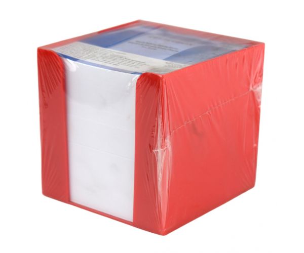 Blok za bilješke u crvenom držaču, 750 listova, 9x9x9 cm