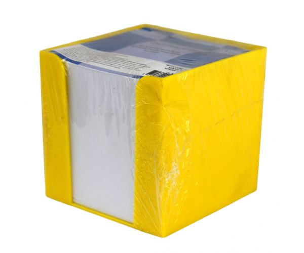 Blok za bilješke u žutom držaču, 750 listova, 9x9x9 cm
