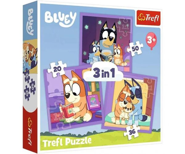 Bluey 3 az 1-ben 20-36-50db-os puzzle - Trefl