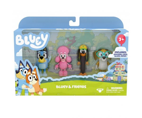 Bluey: Bluey i prijatelji set od 4 igračke-figurice