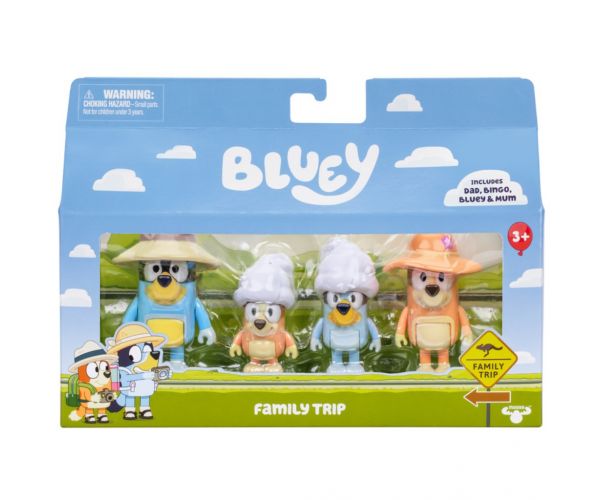 Bluey: Obiteljsko putovanje set od 4 figure