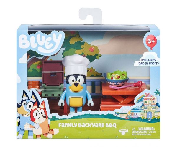Bluey: Set igračaka za vrtnu roštilj zabavu s figuricom Bandita
