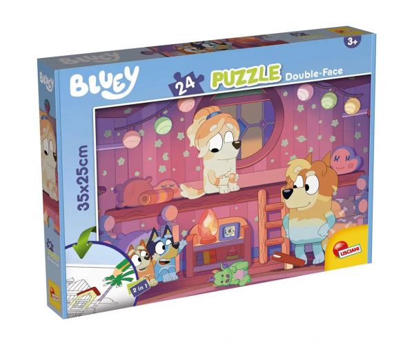 Bluey esti mese 2 az 1-ben 24db-os puzzle és színező 35x25cm - Lisciani