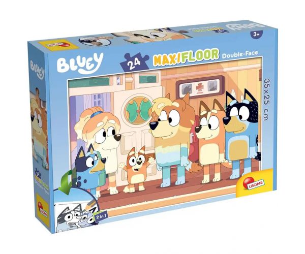 Bluey és barátai 2 az 1-ben 24db-os maxi padló puzzle és színező 35x25cm - Lisciani