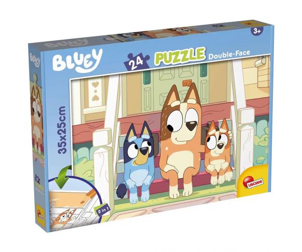 Bluey kutyusok a lépcsőn 2 az 1-ben 24db-os puzzle és színező 35x25cm - Lisciani