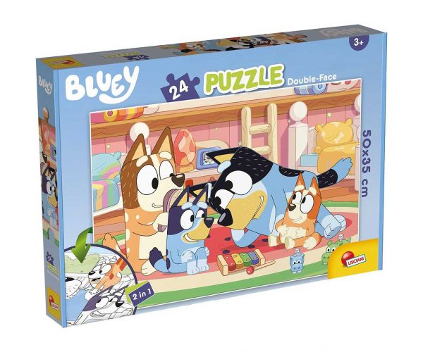 Bluey és barátai 2 az 1-ben 24db-os puzzle és színező 50x35cm - Lisciani