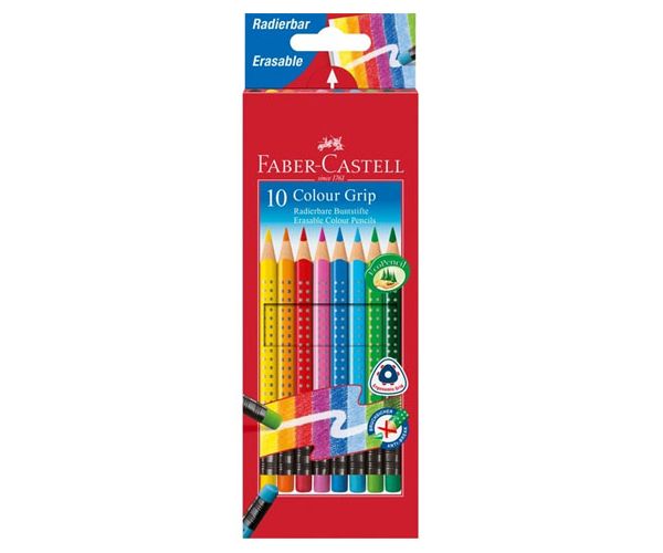 Bojice u setu 10 kom gumicom na vrhu - Faber-Castell