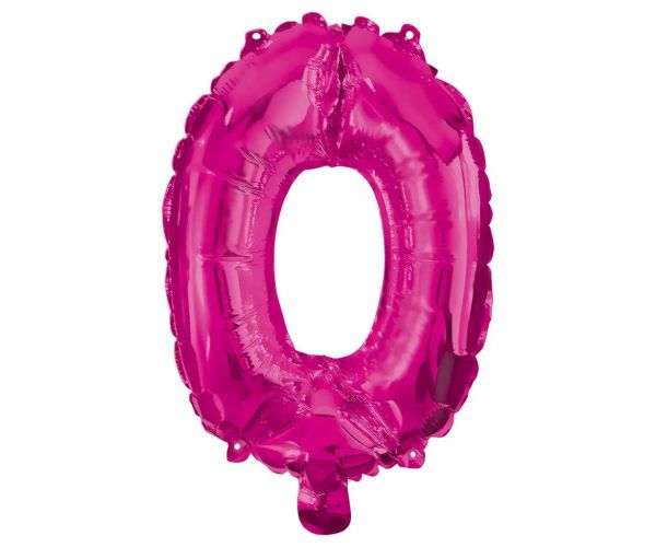 Számos fólia lufi pink színben – 0-ás szám 96cm
