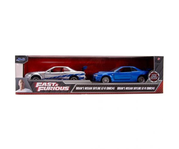 Halálos iramban: Twin Pack – Brian Nissan Skyline GT-R R34 2 db-os autómodell szett 1/32 – Jada Toys