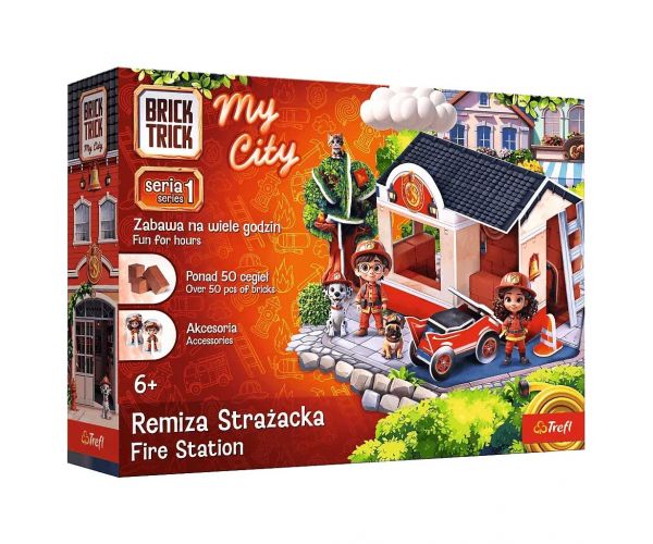Brick Trick téglából építünk: My City Tűzoltóság 50 darabos építőjáték - Trefl